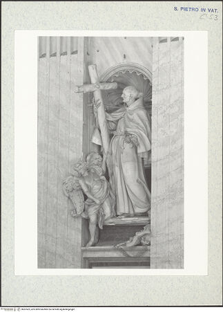 Vorderseite von Bibliotheca Hertziana [https://www.deutsche-digitale-bibliothek.de/content/lizenzen/rv-fz/] Heilige Kongregations- und OrdensgründerStatuenreihe: Theresa, Vincentius, Nerius, Ignatius, Camillus, Petrus von Alcantara - Giuseppe Ruscon: Statue des hl. Ignatius, bh307423_recto. Foto: Wiedenhoeft, Ron.