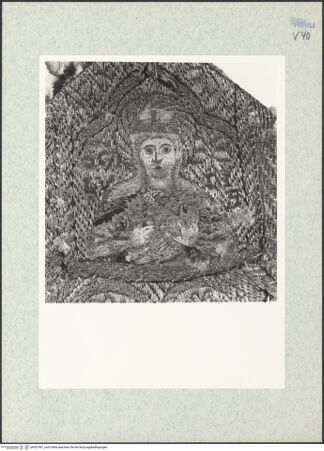 Vorderseite von ICCD [https://www.deutsche-digitale-bibliothek.de/content/lizenzen/rv-ez/] Sogenannte Mitra von San Paolino - Rückseite, Detail: Heilige Lucia, bh307441_recto. Foto.