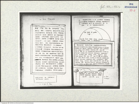 Vorderseite von Warburg Institute [https://www.deutsche-digitale-bibliothek.de/content/lizenzen/rv-ez/] Inscriptionum antiquarum (Codex Holmiensis)Römische Inschriften; in Rom - , bh309540_recto. Foto.