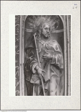 Vorderseite von Bibliotheca Hertziana [https://www.deutsche-digitale-bibliothek.de/content/lizenzen/rv-fz/] MarienaltarDer heilige Jakobus - Oberkörper, bh310451_recto. Foto: Kruft, Hanno-Walter.