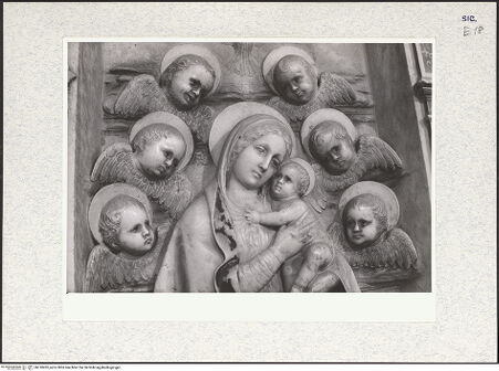 Vorderseite von Bibliotheca Hertziana [https://www.deutsche-digitale-bibliothek.de/content/lizenzen/rv-fz/] MarienaltarThronende Madonna mit Engeln - Oberkörper, bh310452_recto. Foto: Kruft, Hanno-Walter.