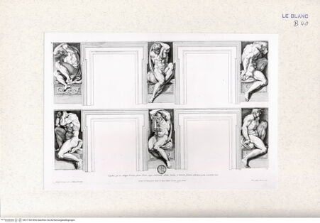 Vorderseite von Landesbildstelle Rheinland [http://creativecommons.org/publicdomain/mark/1.0/] Galeriae Farnesina Icones...; Stichfolge nach dem Freskenzyklus mit den Liebschaften der Götter in der Galleria FarneseFiguren unterhalb der Darstellung an den Schmalseiten der Gallerie (15) - , bh311502. Foto.
