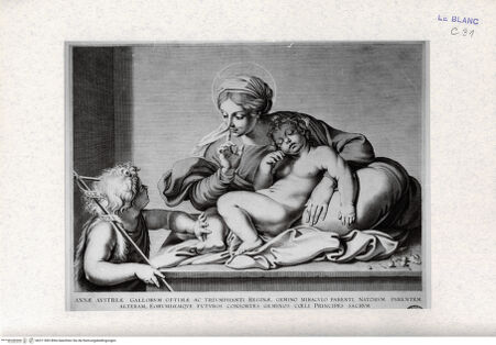 Vorderseite von Landesbildstelle Rheinland [http://creativecommons.org/publicdomain/mark/1.0/] Madonna mit Kind und Johannesknaben - , bh311583. Foto.