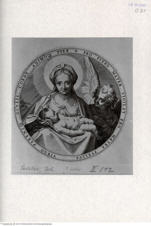 Vorderseite von Landesbildstelle Rheinland [http://creativecommons.org/publicdomain/mark/1.0/] Maria mit dem schlafenden Kind und einem Engel - , bh311622. Foto.