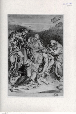 Vorderseite von Landesbildstelle Rheinland [http://creativecommons.org/publicdomain/mark/1.0/] Pieta mit den Heiligen Franziskus und Magdalena - , bh311673. Foto.