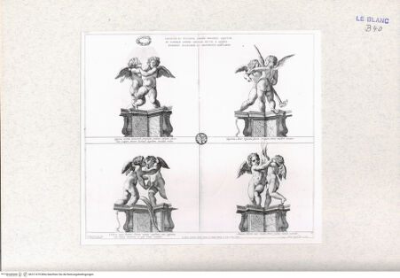 Vorderseite von Landesbildstelle Rheinland [http://creativecommons.org/publicdomain/mark/1.0/] Galeriae Farnesina Icones...; Stichfolge nach dem Freskenzyklus mit den Liebschaften der Götter in der Galleria FarnesePutti der vier Eckzwickel (14) - , bh311679. Foto.