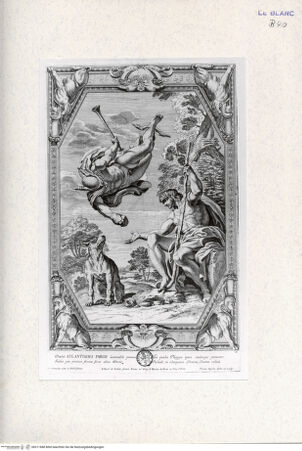 Vorderseite von Landesbildstelle Rheinland [http://creativecommons.org/publicdomain/mark/1.0/] Galeriae Farnesina Icones...; Stichfolge nach dem Freskenzyklus mit den Liebschaften der Götter in der Galleria FarneseMerkur und Paris (11) - , bh311688. Foto.