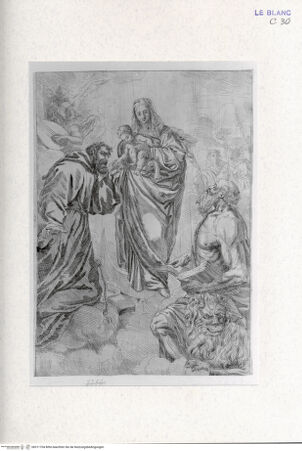 Vorderseite von Landesbildstelle Rheinland [http://creativecommons.org/publicdomain/mark/1.0/] Maria zwischen dem Heiligen Franz und Hieronymus - , bh311704. Foto.