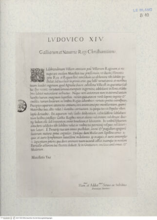 Vorderseite von Landesbildstelle Rheinland [http://creativecommons.org/publicdomain/mark/1.0/] Villa Aldobrandina Tusculana sive Varij illius hortorum et fontium prospectusWidmungsblatt am Ludwig XIV - , bh311843. Foto.