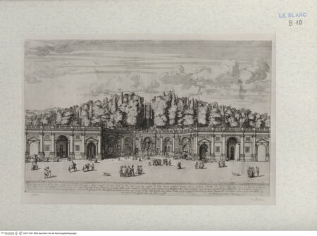 Vorderseite von Landesbildstelle Rheinland [http://creativecommons.org/publicdomain/mark/1.0/] Villa Aldobrandina Tusculana sive Varij illius hortorum et fontium prospectusAnsicht des Theatres von der Villa aus - , bh311847. Foto.
