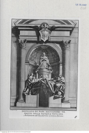 Vorderseite von Landesbildstelle Rheinland [http://creativecommons.org/publicdomain/mark/1.0/] Das Grabmal Alexander VII. - , bh311851. Foto.