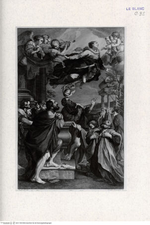 Vorderseite von Landesbildstelle Rheinland [http://creativecommons.org/publicdomain/mark/1.0/] Recueil d'Estampes d'après les plus célèbres tableaux de la Galerie Royale de Dresde. I. Volume. Contenant cinquante pieces avec une description de chaque tableau en francois et en italien. ... Imprimé a Dresde M.DCC.LIII.Tafel 19: Himmelfahrt Mariae - , bh311905. Foto.