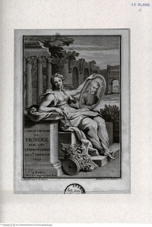 Vorderseite von Landesbildstelle Rheinland [http://creativecommons.org/publicdomain/mark/1.0/] L' architecture de Vignole avec les commentaires du s. r Daviler 1691 - , bh311989. Foto.