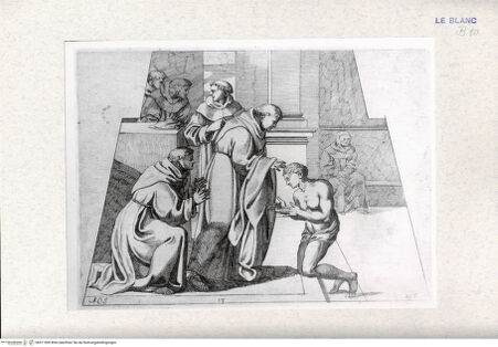 Vorderseite von Landesbildstelle Rheinland [http://creativecommons.org/publicdomain/mark/1.0/] 'Leben des Heiligen Diego' nach den Fresken in der Kirche Nostra Signora del S. Cuore, RomBlatt 13 - , bh311999. Foto.