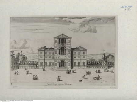 Vorderseite von Landesbildstelle Rheinland [http://creativecommons.org/publicdomain/mark/1.0/] Villa Aldobrandina Tusculana sive Varij illius hortorum et fontium prospectusBlick auf die Villa vom Theater aus - , bh312032. Foto.