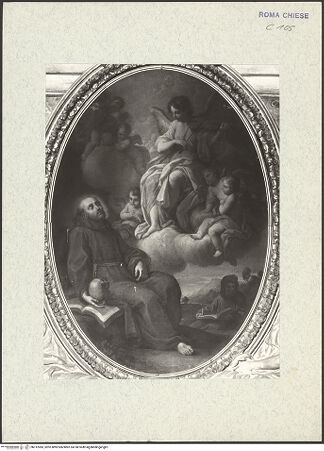 Vorderseite von Bibliotheca Hertziana [https://www.deutsche-digitale-bibliothek.de/content/lizenzen/rv-fz/] Altar des heiligen Franz von AssisiDer heilige Franz von Assisi - , bh312083_recto. Foto.