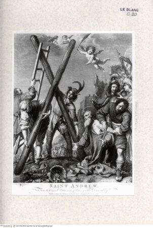 Vorderseite von Landesbildstelle Rheinland [http://creativecommons.org/publicdomain/mark/1.0/] Der heilige Andreas vor dem Kreuz kniend - , bh312946. Foto.