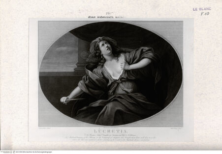 Vorderseite von Landesbildstelle Rheinland [http://creativecommons.org/publicdomain/mark/1.0/] Lucretia im Begriff sich zu töten - , bh312965. Foto.