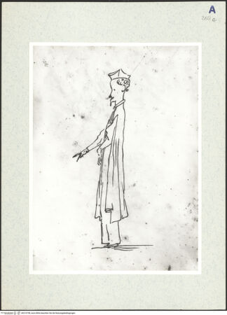 Vorderseite von Biblioteca Apostolica Vaticana [https://www.deutsche-digitale-bibliothek.de/content/lizenzen/rv-ez/] Karikaturen diverser Edelmänner und PrälatenKarikatur eines Prälaten (Francesco Barberini?) - , bh314758_recto. Foto.