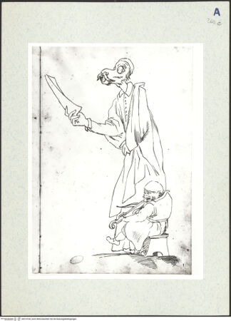 Vorderseite von Biblioteca Apostolica Vaticana [https://www.deutsche-digitale-bibliothek.de/content/lizenzen/rv-ez/] Karikaturen diverser Edelmänner und PrälatenKarikatur zweier musizierenden Prälaten - , bh314760_recto. Foto.