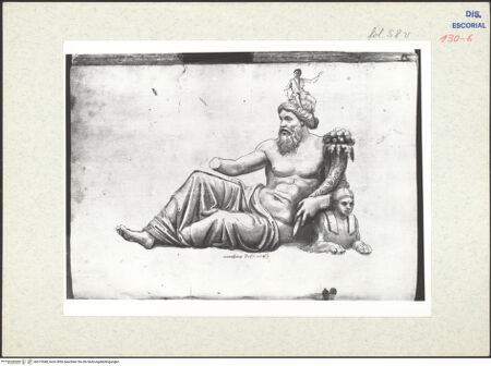 Vorderseite von Warburg Institute [https://www.deutsche-digitale-bibliothek.de/content/lizenzen/rv-ez/] Codex EscurialensisDie Nil-Statue vom Monte Cavallo - , bh315348_recto. Foto.