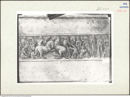 Vorderseite von Warburg Institute [https://www.deutsche-digitale-bibliothek.de/content/lizenzen/rv-ez/] Codex EscurialensisVorderseite eines Sarkophags mit dem Sturz Phaetons - , bh315373_recto. Foto.