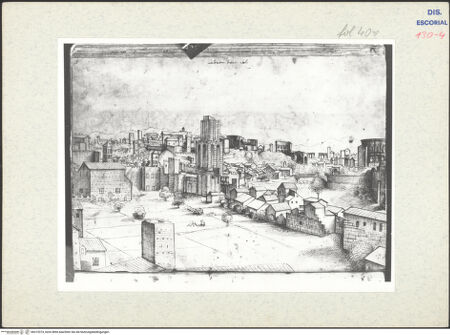 Vorderseite von Warburg Institute [https://www.deutsche-digitale-bibliothek.de/content/lizenzen/rv-ez/] Codex EscurialensisBlick von der Nordseite des Kapitols auf die östlichen Stadtteile - , bh315374_recto. Foto.