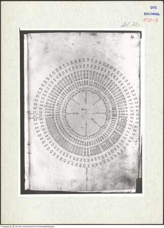 Vorderseite von Warburg Institute [https://www.deutsche-digitale-bibliothek.de/content/lizenzen/rv-ez/] Codex EscurialensisGrundriss des Amphitheatrum Flavium (Erdgeschoss) - , bh315387_recto. Foto.