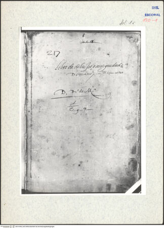 Vorderseite von Warburg Institute [https://www.deutsche-digitale-bibliothek.de/content/lizenzen/rv-ez/] Codex EscurialensisTitelblatt - , bh315396_recto. Foto.