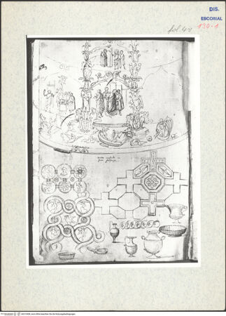 Vorderseite von Warburg Institute [https://www.deutsche-digitale-bibliothek.de/content/lizenzen/rv-ez/] Codex EscurialensisDetails aus dem Mosaik in der Kuppel des Mausoleo di Santa Costanza - , bh315408_recto. Foto.