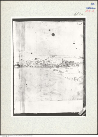 Vorderseite von Warburg Institute [https://www.deutsche-digitale-bibliothek.de/content/lizenzen/rv-ez/] Codex EscurialensisPanorama der Stadt vom Monte Mario aus - fol. 8: rechte Bildhälfte, bh315421_recto. Foto.