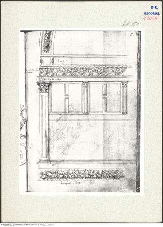 Vorderseite von Warburg Institute [https://www.deutsche-digitale-bibliothek.de/content/lizenzen/rv-ez/] Codex EscurialensisAufriss der Apsis von SS. Cosma e Damiano - , bh315471_recto. Foto.