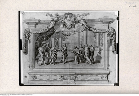 Vorderseite von Landesbildstelle Rheinland [http://creativecommons.org/publicdomain/mark/1.0/] Allegorie auf Alexander den Großen und die Philosophie, die sich unter seinen Schutz begibt - , bh315822. Foto.