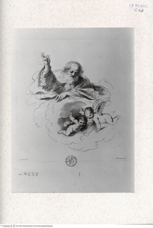 Vorderseite von Landesbildstelle Rheinland [http://creativecommons.org/publicdomain/mark/1.0/] Gottvater und zwei Engel - , bh315841. Foto.