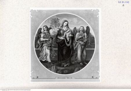 Vorderseite von Landesbildstelle Rheinland [http://creativecommons.org/publicdomain/mark/1.0/] Maria mit dem Kind zwischen zwei Engeln stehend - , bh315901. Foto.