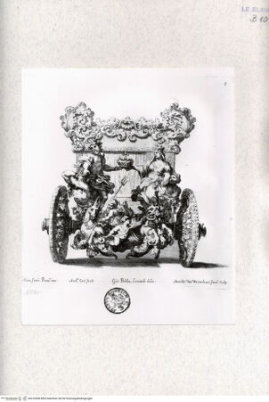 Vorderseite von Landesbildstelle Rheinland [http://creativecommons.org/publicdomain/mark/1.0/] Rückenansicht der Karosse des Lord Castelmaine (Taf. 4 aus J. M. Wright, Ragguaglio della solenne comparsa, fatta in Roma ... dall' illustrissimo, et eccellentissimo Signor Conte di Castelmaine ... Roma 1687) - , bh316008. Foto.