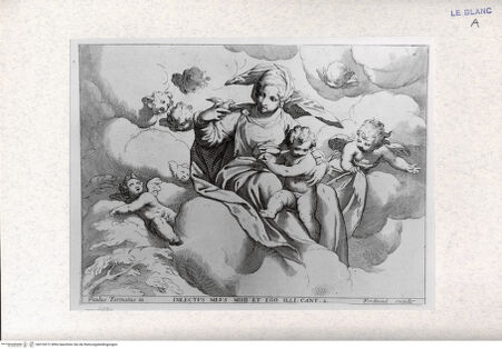 Vorderseite von Landesbildstelle Rheinland [http://creativecommons.org/publicdomain/mark/1.0/] Maria mit dem Jesuskind auf Wolken - , bh316012. Foto.