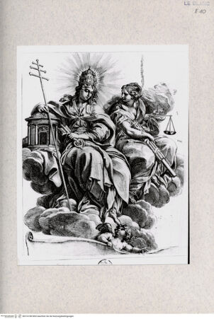 Vorderseite von Landesbildstelle Rheinland [http://creativecommons.org/publicdomain/mark/1.0/] Allegorie auf das Papsttum (Detail aus dem Rom-Stadtplan des G.B. Falda, 1676) - , bh316188. Foto.