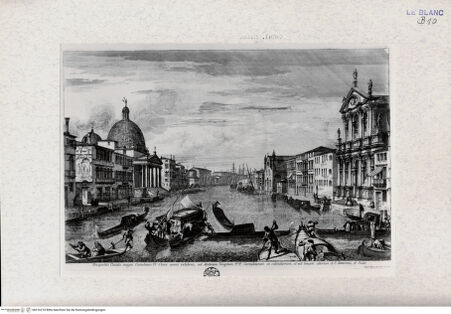 Vorderseite von Landesbildstelle Rheinland [http://creativecommons.org/publicdomain/mark/1.0/] Ansichten VenedigsCanal Grande, links San Simeone Pioccolo, ganz rechts Gli Scalzi oder Santa Maria di Nazareth (Carmelitani Scalzi) - , bh316218. Foto.