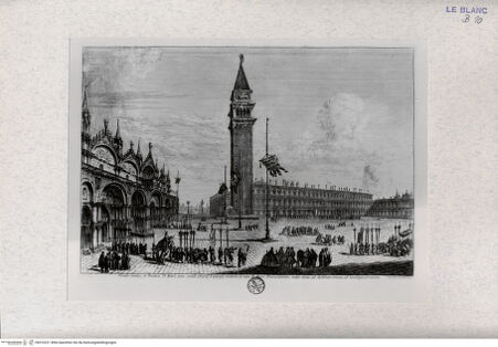 Vorderseite von Landesbildstelle Rheinland [http://creativecommons.org/publicdomain/mark/1.0/] Ansichten VenedigsBlick auf Piazza San Marco - , bh316221. Foto.