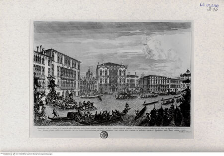 Vorderseite von Landesbildstelle Rheinland [http://creativecommons.org/publicdomain/mark/1.0/] Ansichten VenedigsCa Foscari links, Palazzo Balbi Bildmitte - , bh316228. Foto.