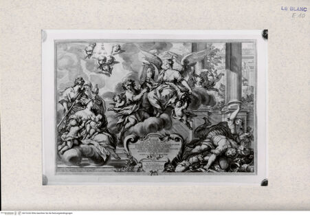 Vorderseite von Landesbildstelle Rheinland [http://creativecommons.org/publicdomain/mark/1.0/] Allegorie auf die Herrschaft des Kaisers Joseph I. mit den siegreichen Tugenden - , bh316242. Foto.