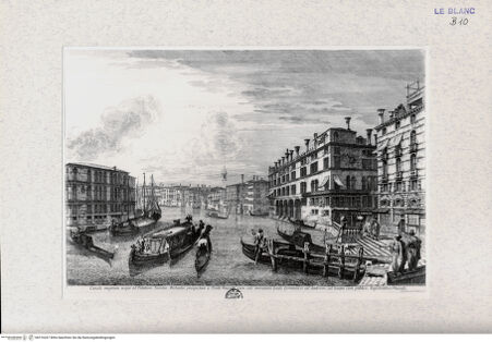 Vorderseite von Landesbildstelle Rheinland [http://creativecommons.org/publicdomain/mark/1.0/] Ansichten VenedigsCanal Grande, links Palazzo dei Camerlenghi, rechts Fondaco dei Tedeschi - , bh316267. Foto.