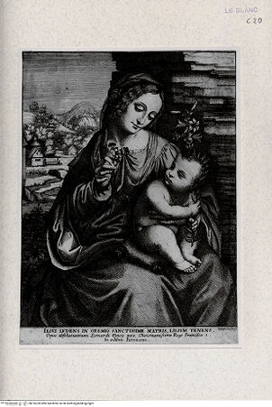 Vorderseite von Landesbildstelle Rheinland [http://creativecommons.org/publicdomain/mark/1.0/] Madonna mit dem Kind, das eine Lilie hält - , bh316320. Foto.