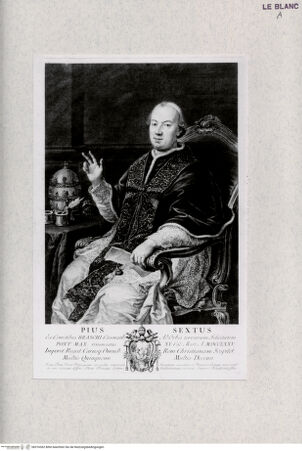 Vorderseite von Landesbildstelle Rheinland [http://creativecommons.org/publicdomain/mark/1.0/] Papst Pius VI. (Braschi) - , bh316362. Foto.