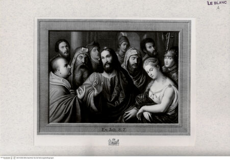 Vorderseite von Landesbildstelle Rheinland [http://creativecommons.org/publicdomain/mark/1.0/] Die Ehebrecherin vor Christus - , bh316366. Foto.