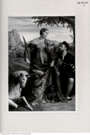 Vorderseite von Landesbildstelle Rheinland [http://creativecommons.org/publicdomain/mark/1.0/] Die Heilige Justina, vom Herzog Ercole von Ferrara verehrt - , bh316368. Foto.