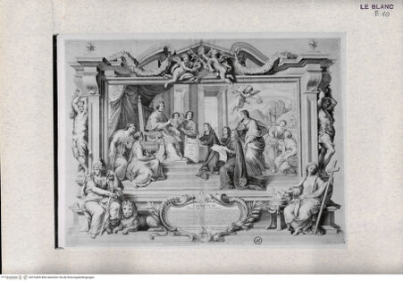 Vorderseite von Landesbildstelle Rheinland [http://creativecommons.org/publicdomain/mark/1.0/] Thesenblatt, dem Papst Clemens XI. (Albani) zugeeignet - , bh316409. Foto.