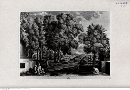 Vorderseite von Landesbildstelle Rheinland [http://creativecommons.org/publicdomain/mark/1.0/] Landschaft mit dem Wanderer beim Brunnen - , bh316494. Foto.