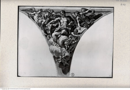 Vorderseite von Landesbildstelle Rheinland [http://creativecommons.org/publicdomain/mark/1.0/] Nachstiche nach den Fresken in SS. Apostoli, NeapelDer Evangelist Matthäus - , bh316552. Foto.